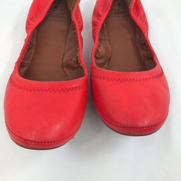 Lucky Brand Emmie Red Leather Elastic Side Ballet Flats - Picture 6 of 15
